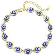 💫 stunning gold evil eye bracelet: fortify women and teen girls with stylish protection jewelry logo