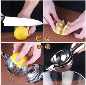 img 2 attached to 🍋 Efficient Stainless Steel Lemon Juicer Hand Press: Ergonomic Handle and Threaded Groove for Fresh Fruit Juice Extraction