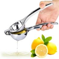 🍋 efficient stainless steel lemon juicer hand press: ergonomic handle and threaded groove for fresh fruit juice extraction logo