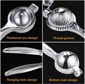 img 3 attached to 🍋 Efficient Stainless Steel Lemon Juicer Hand Press: Ergonomic Handle and Threaded Groove for Fresh Fruit Juice Extraction