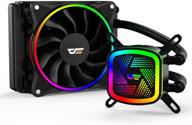 💦 улучшенный darkflash dt120 rgb aio жидкостный cpu кулер - двухкамерный насос rgb, совместимый с intel и amd, включает 70cfm 120мм rgb pwm вентилятор (11-лопастной особый резьбовой дизайн лопасти) логотип