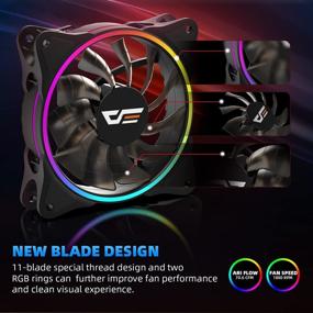 img 3 attached to 💦 Улучшенный darkFlash DT120 RGB AIO жидкостный CPU кулер - двухкамерный насос RGB, совместимый с Intel и AMD, включает 70CFM 120мм RGB PWM вентилятор (11-лопастной особый резьбовой дизайн лопасти)