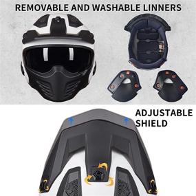 img 1 attached to Auboa 3/4 Open Face Helmet Motorcycle Half Helmet Men Women With Chin Guard For ATV Motocross Chopper Cruiser Scooter DOT(White