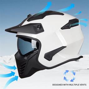 img 2 attached to Auboa 3/4 Open Face Helmet Motorcycle Half Helmet Men Women With Chin Guard For ATV Motocross Chopper Cruiser Scooter DOT(White