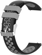 🌈 lokeke replacement wrist band for garmin vivoactive 4 - 22mm dual-colors silicone strap (black + gray) logo