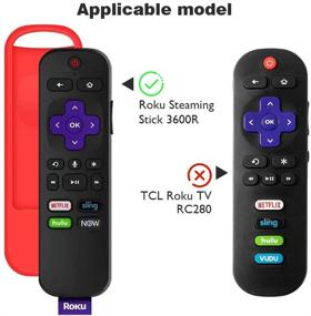 img 3 attached to 🔴 Red Silicone Remote Case Cover for Roku Express, Streaming Stick & Voice Remote - Anti Slip, Shockproof Protection