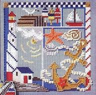 🏖️ seaside sampler beaded counted cross stitch kit: mill hill mh147105 buttons & beads 2007 spring - ideal for summer-themed crafts logo