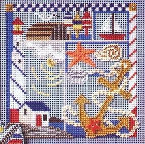 img 2 attached to 🏖️ Seaside Sampler Beaded Counted Cross Stitch Kit: Mill Hill MH147105 Buttons & Beads 2007 Spring - Ideal for Summer-Themed Crafts