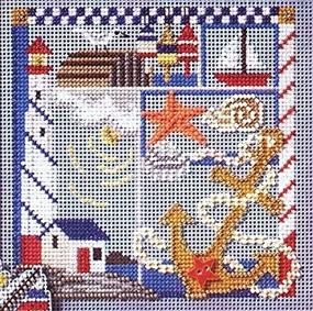 img 3 attached to 🏖️ Seaside Sampler Beaded Counted Cross Stitch Kit: Mill Hill MH147105 Buttons & Beads 2007 Spring - Ideal for Summer-Themed Crafts