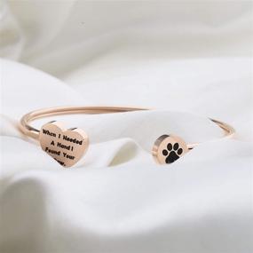 img 2 attached to 🐾 PLITI Dog Lovers Paw Print Bangle Bracelet: A Heartwarming Symbol of Support for Dog Moms