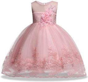 img 4 attached to 👗 Girls Sequin Lace Wedding Party Flower Dress, Ideal for 1-12 Years