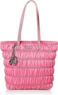 betsey johnson amuse ruche tote black women's handbags & wallets logo