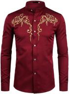 👔 zeroyaa hipster design embroidered mandarin men's shirts: stylish and trendy clothing for modern individuals logo