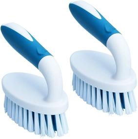 img 4 attached to 🧹 2-Pack Large Cleaning Brushes for Efficiently Cleaning Carpets, Floors, Bathrooms, and Kitchenware