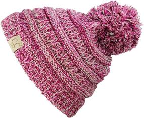 img 3 attached to ❄️ C.C Kids' Cozy and Stylish Pom Pom Children's Knit Ski Hat for Warmth and Comfort