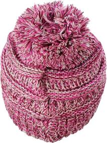 img 2 attached to ❄️ C.C Kids' Cozy and Stylish Pom Pom Children's Knit Ski Hat for Warmth and Comfort