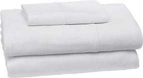 img 4 attached to 🛏️ Amazon Basics Performance Brushed Microfiber Bed Sheet Set - Twin, White: Moisture Wicking, Cooling, 4-Way-Stretch for Optimal Comfort