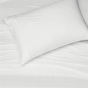 img 3 attached to 🛏️ Amazon Basics Performance Brushed Microfiber Bed Sheet Set - Twin, White: Moisture Wicking, Cooling, 4-Way-Stretch for Optimal Comfort