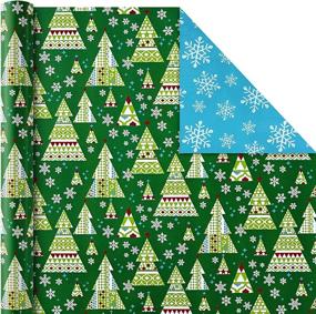 img 1 attached to 🎁 Hallmark Reversible Christmas Wrapping Paper Bundle for Kids - Santa, Trees, Red, Blue, Green (4-Pack, 150 sq. ft. ttl.): A Festive Surprise for Young Ones!