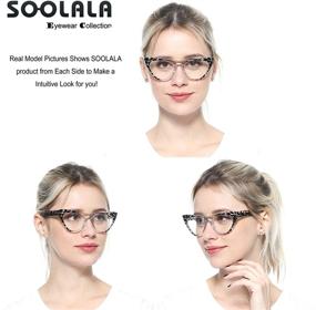 img 2 attached to 🐆 SOOLALA Women's Leopard Pattern Cat Eye Reading Glasses with High-Quality Eye Glass Frame