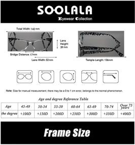 img 3 attached to 🐆 SOOLALA Women's Leopard Pattern Cat Eye Reading Glasses with High-Quality Eye Glass Frame