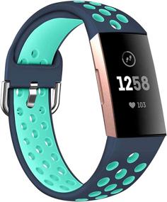 img 3 attached to Водонепроницаемые спортивные браслеты, совместимые с Fitbit Charge 3/ Charge 4/ Charge 3 SE, запасные ремешки для мужчин и женщин, мягкий и воздухопроницаемый ремешок для часов.