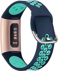 img 2 attached to Водонепроницаемые спортивные браслеты, совместимые с Fitbit Charge 3/ Charge 4/ Charge 3 SE, запасные ремешки для мужчин и женщин, мягкий и воздухопроницаемый ремешок для часов.