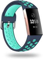 водонепроницаемые спортивные браслеты, совместимые с fitbit charge 3/ charge 4/ charge 3 se, запасные ремешки для мужчин и женщин, мягкий и воздухопроницаемый ремешок для часов. логотип