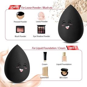 img 2 attached to 💄 Enhance Your Makeup Routine with Larbois 3-Pack Blender Beauty Foundation Blending Sponges - Perfect for Dry & Wet Use (Black+Black+Black)