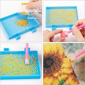 img 1 attached to 🎨 127pcs 5D DIY Diamond Painting Tools Set with 28-Slot Diamond Embroidery Box and Stickers - Outuxed Diamond Painting Accessories for Art Craft and Cross Stitch