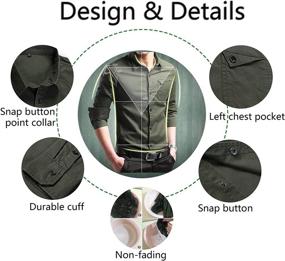 img 1 attached to XTAPAN Men's Casual 👕 Button Pocket Shirt Sleeve Clothing