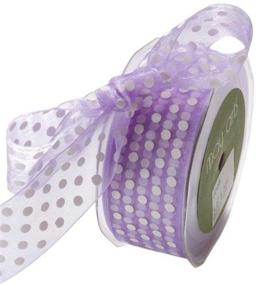img 1 attached to Stylish Lavender Sheer Polka Dot 💜 Ribbon by May Arts - 3/8-Inch Wide Elegance