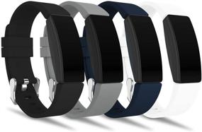 img 4 attached to 📟 adepoy Совместимые с браслетами Fitbit Inspire HR - Регулируемые запасные браслеты для женщин и мужчин - Большие и маленькие размеры - 4 упаковки