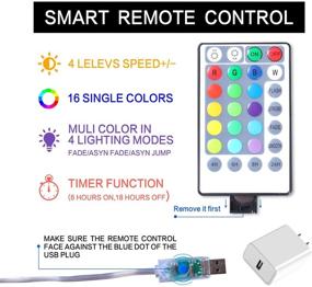 img 1 attached to HABOM Plug in LED Fairy Lights - 40 Ft, 16 Colors Changing Rope Lights with Remote Control: Ideal for Bedroom, Indoor, Outdoor, Christmas Decor - Waterproof & Versatile