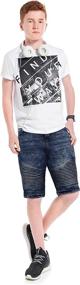 img 1 attached to Boys' Stretch Washed Distressed RAY Shorts for Fashionable Clothing