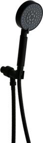 img 1 attached to 🚿 Matte Black Derengge HSH-117TF-MT 5-Function Handheld Showerhead Set with Hose and Bracket Holder