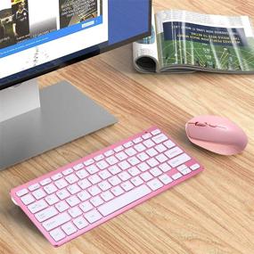 img 1 attached to Ultimate Convenience: 2.4GHz Wireless Keyboard Mouse Combo 🔌 for Windows Mac Computer - Compact, Portable & Ultra Thin