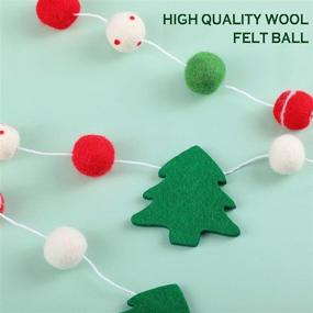 img 2 attached to 🎄 Festive Christmas Felt Ball Garland: 2-Piece Pom Pom Banner with 65 Balls & 5 Tree Ornaments