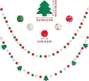 img 3 attached to 🎄 Festive Christmas Felt Ball Garland: 2-Piece Pom Pom Banner with 65 Balls & 5 Tree Ornaments