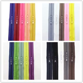 img 2 attached to 🔗 MebuZip 20PCS 30-Inch Double Slider Zippers #3 Nylon Coil Zippers with Twin Long Pulls: Head-to-Head Closed-Ended Zippers in 20 Assorted Colors (30&#34;)