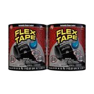 🔒 black flex tape rubberized waterproof tape, 4 inches x 5 feet, pack of 2 logo