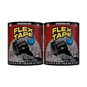 img 4 attached to 🔒 Black Flex Tape Rubberized Waterproof Tape, 4 inches x 5 feet, Pack of 2