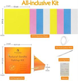 img 1 attached to 🕯️ Amisley Candle Making Kit - Beeswax DIY Candle Kit for Adults and Kids - Beginner-Friendly Homemade Candle Making Supplies - 8 Pcs - Unscented - 4 Colors - Great Gift Idea