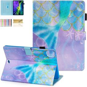 img 4 attached to 🧜 Dteck Case for iPad Pro 11 Inch 2021/2020/2018 & iPad Air 4th 10.9'': PU Leather Folio Stand Cover with Auto Wake/Sleep, Mermaid Design