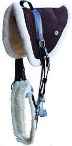 img 3 attached to 🐴 CHALLENGER Brown Suede Leather Faux Fur Treeless Tack Horse Saddle Bareback PAD - Model 39141BR