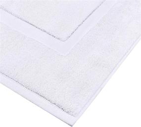 img 3 attached to Utopia Towels Cotton Banded Bath Mats 21x34 Inches, White (Pack of 2) – Highly Absorbent, Machine Washable Shower Floor Mat