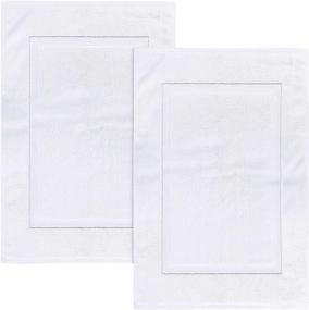 img 4 attached to Utopia Towels Cotton Banded Bath Mats 21x34 Inches, White (Pack of 2) – Highly Absorbent, Machine Washable Shower Floor Mat