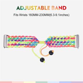 img 3 attached to 🌈 Vibrant LGBT Pride Fitbit Versa Watch Bands with Braided Boho Design - Bandmax Nylon Woven Sport Straps for Men and Women
