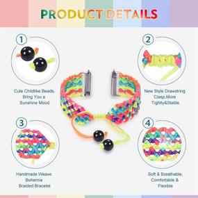 img 1 attached to 🌈 Vibrant LGBT Pride Fitbit Versa Watch Bands with Braided Boho Design - Bandmax Nylon Woven Sport Straps for Men and Women
