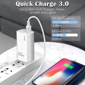 img 2 attached to 🔌 65W Woohot USB C Charger with GaN Tech | 3-Port PD 3.0 Wall Charger | Fast Charging Adapter for MacBook, iPhone 12, AirPods Max, Pixel, Galaxy & More – Foldable Plug | Power Delivery